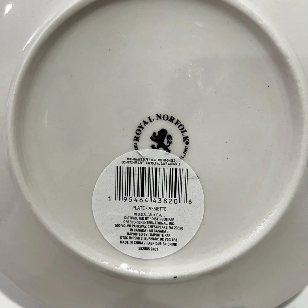 Royal Norfolk Lemon Floral Salad Plates Ceramic 7.5
